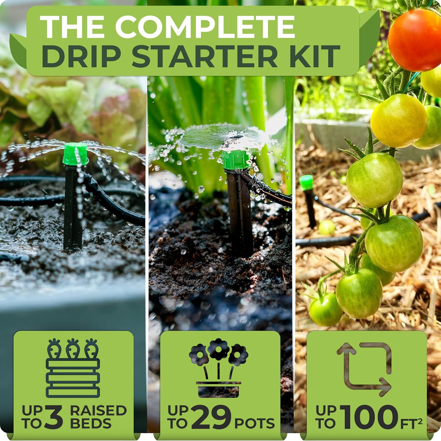CARPATHEN Drip Irrigation System Kit - Complete Premium Garden Watering System with Adjustable Sprinkler Emitters