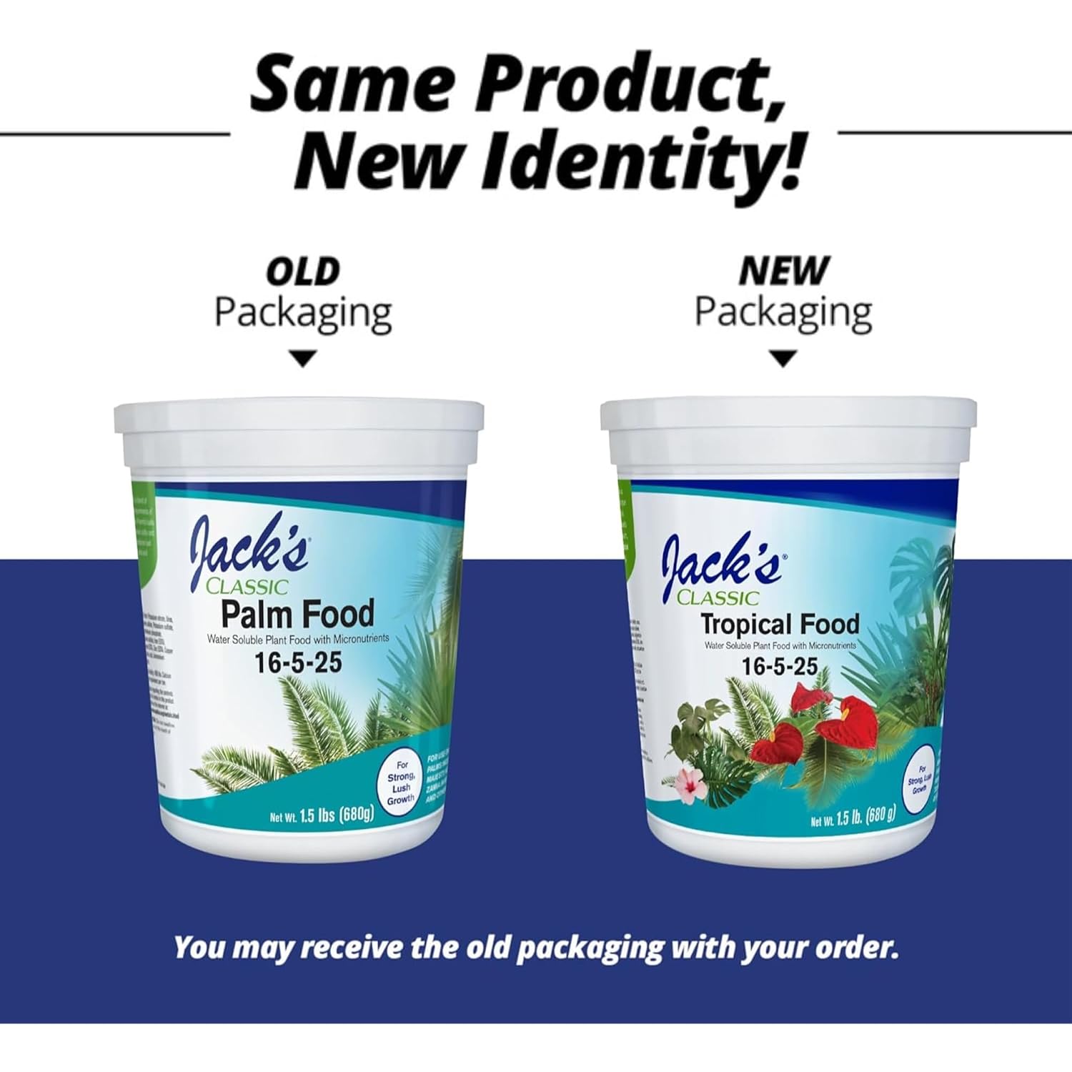 Jack's Classic 16-5-25 Tropical Food Water-Soluble Fertilizer with Micronutrients for Strong Lush Growth